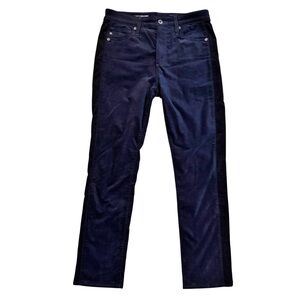 Adriano Goldschmied Mari Tuxedo Stripe Velvet Jeans Size 30 Navy Blue High Rise